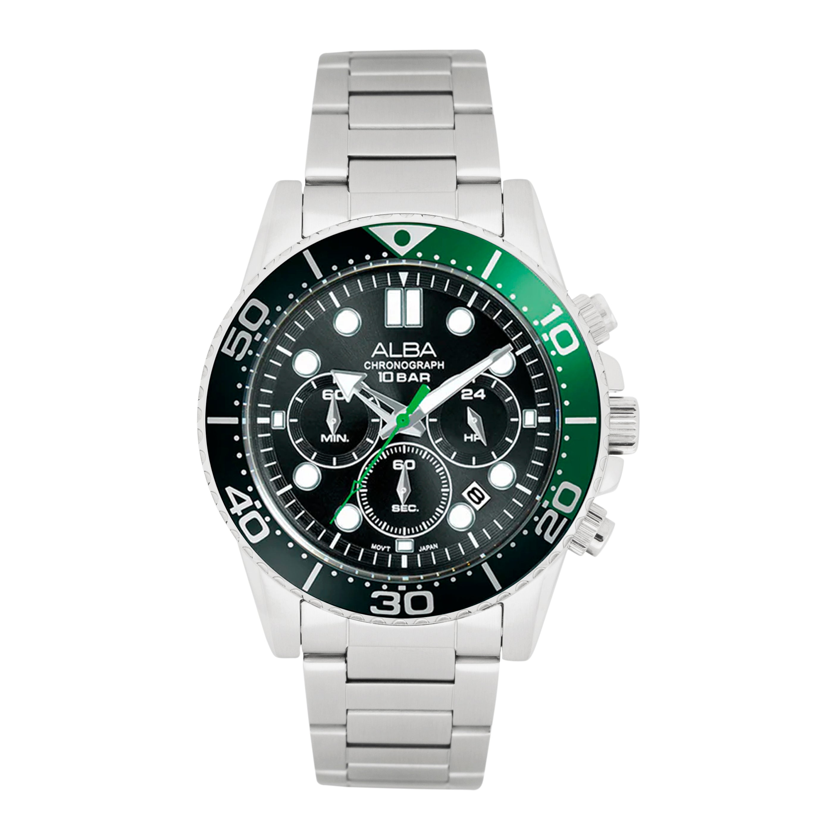 AT3J39X1 Midnight Black Dial with Black+Green Bezel Chronograph