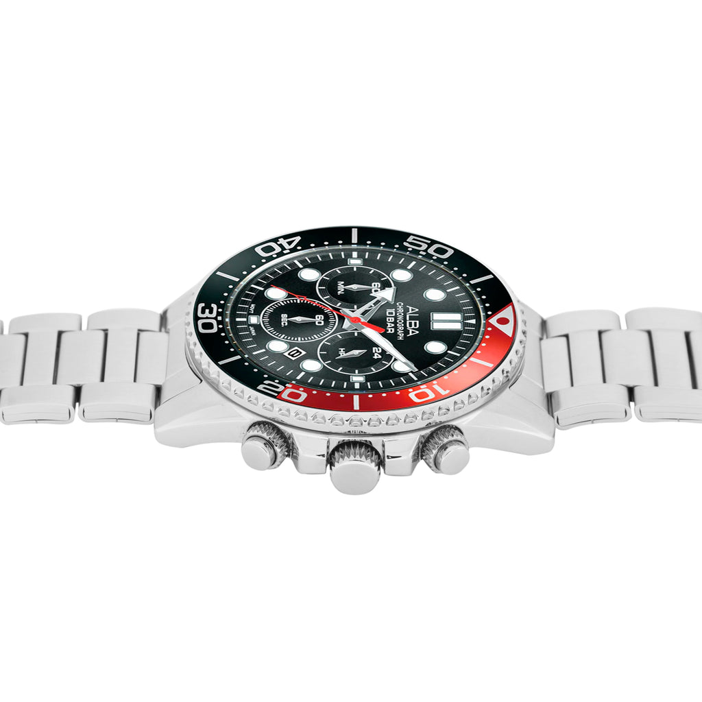 AT3J37X1 Midnight Black Dial with Black+Red Bezel Chronograph