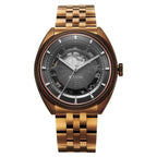 Titan Stellar Cupola Automatic Analog with Sun Moon Phase and Gray Dial IP Bronze Stainless Steel Strap Watch for Men