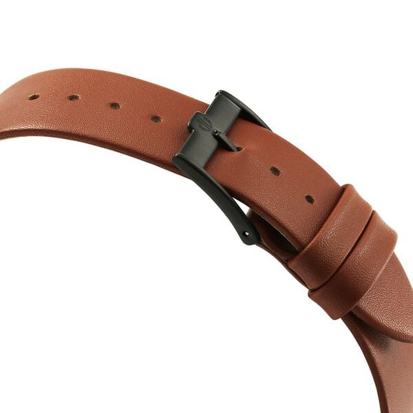 Titan Quartz Analog Watch for Men Black Dial with Leather Strap