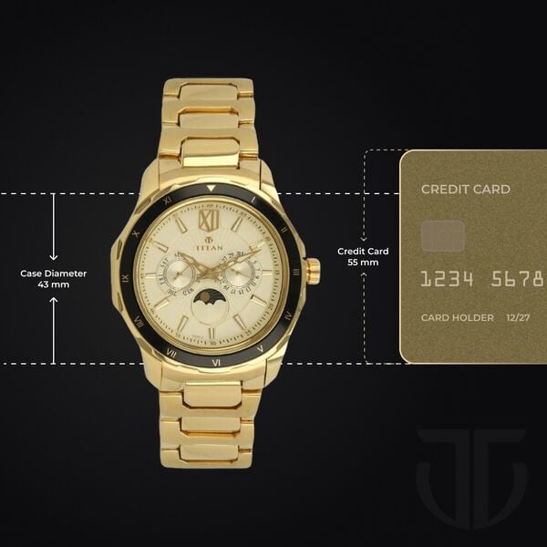 Titan Champagne Dial Multifunction Watch for Men