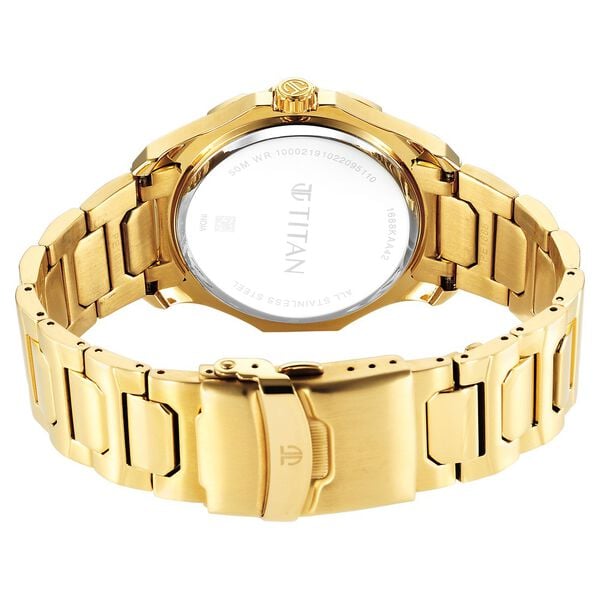 Titan Regalia Premium Quartz Multifunction Green Dial Watch for Men with Stainless Steel Strap