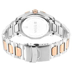 Titan Regalia Premium Quartz Multifunction Blue Dial Watch for Men with Stainless Steel Strap
