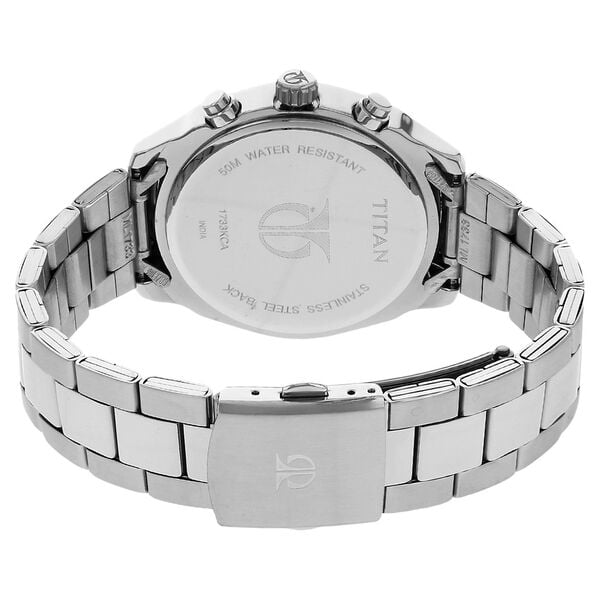 Titan Workwear Quartz Multifunction Watch for Men Silver Dial with Stainless Steel Strap