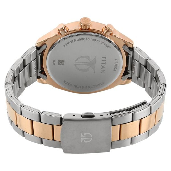 Titan Workwear Quartz Multifunction Watch for Men Black Dial with Stainless Steel Strap