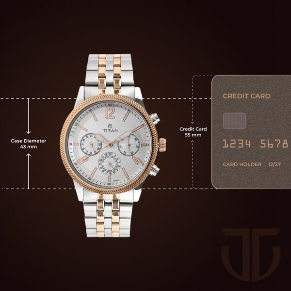 Titan Workwear Quartz Multifunction Watch for Men White Dial with Stainless Steel Strap