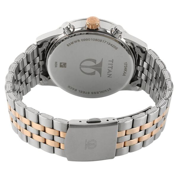 Titan Workwear Quartz Multifunction Watch for Men White Dial with Stainless Steel Strap