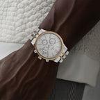 Titan Workwear Quartz Multifunction Watch for Men White Dial with Stainless Steel Strap