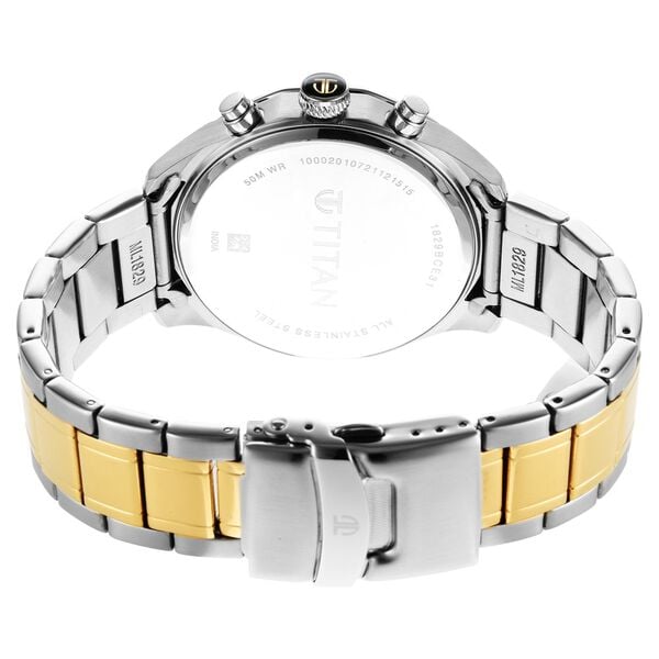 Titan Quartz Multifunction Watch for Men Silver Dial with Stainless Steel Strap
