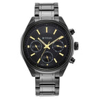 Titan Quartz Multifunction Watch for Men Black Dial with Stainless Steel Strap