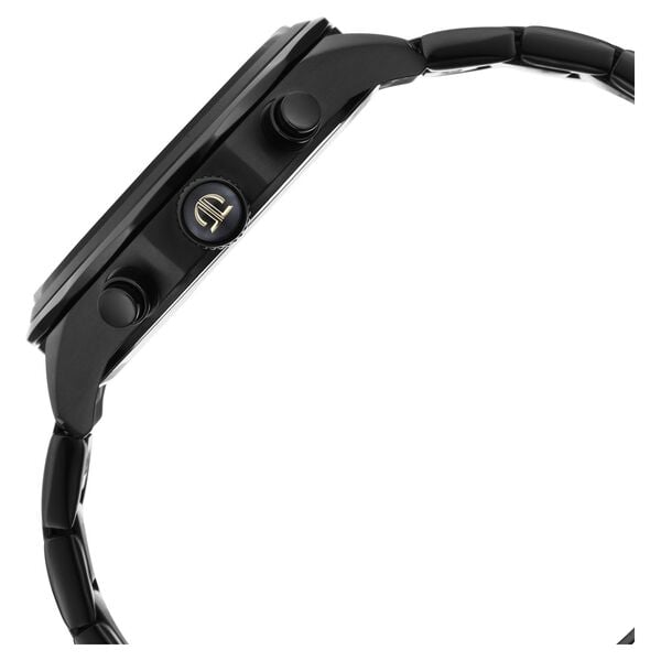 Titan Quartz Multifunction Watch for Men Black Dial with Stainless Steel Strap