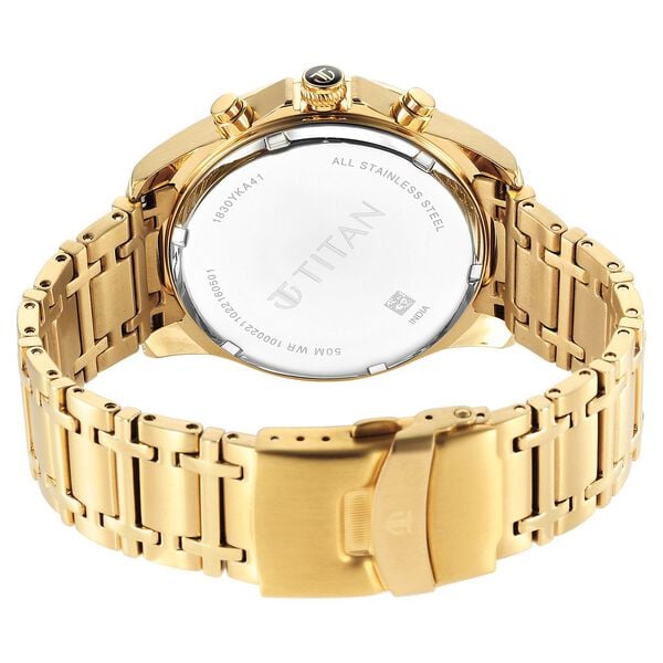 Titan Regalia Premium Quartz Chronograph Green Dial Watch for Men with Stainless Steel Strap