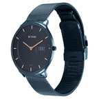 Titan Edge Baseline Blue Dial Analog Watch for Men with Stainless Steel Strap