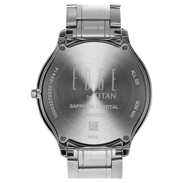 Titan Edge Murals Quartz Analog Blue Dial Stainless Steel Strap Watch for Men