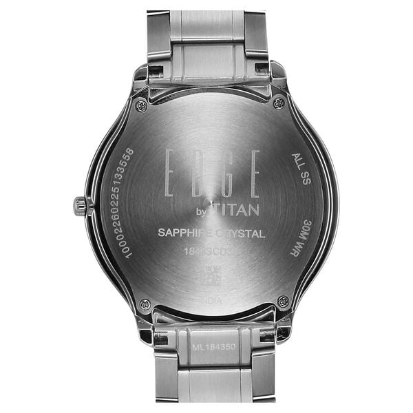 Titan Edge Murals Quartz Analog Yellow Dial Stainless Steel Strap Watch for Men