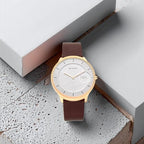 Titan Quartz Analog Watch for Men White Dial with Leather Strap