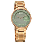 Titan Edge Murals Quartz Analog Green Dial Stainless Steel Strap Watch for Men