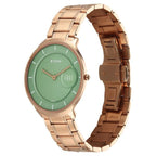 Titan Edge Murals Quartz Analog Green Dial Stainless Steel Strap Watch for Men
