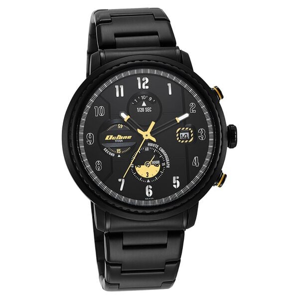 Titan Black Dial Chronograph Watch for Men