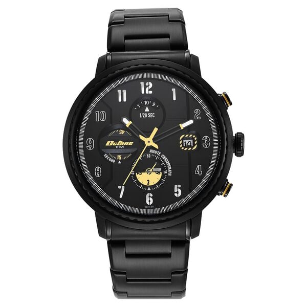 Titan Black Dial Chronograph Watch for Men