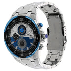 Titan Quartz Chronograph Watch for Men Blue Dial with Stainless Steel Strap