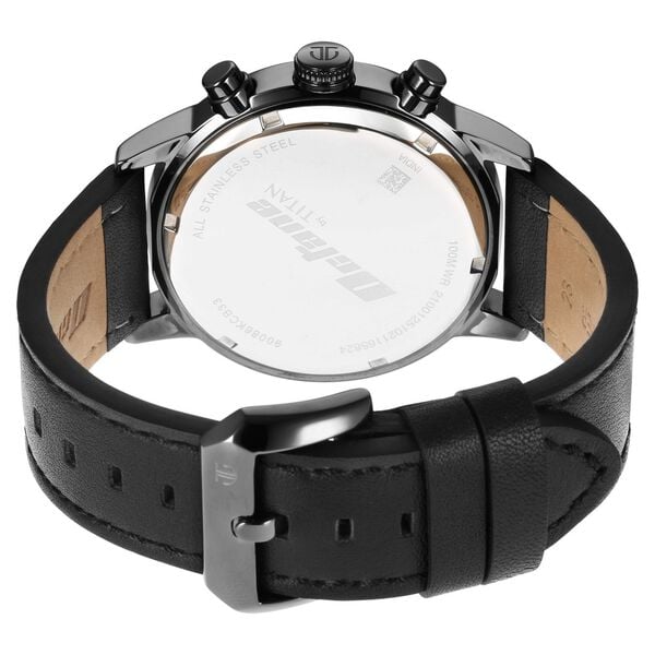 Titan Octane Silver Dial Leather Strap Watch for Men