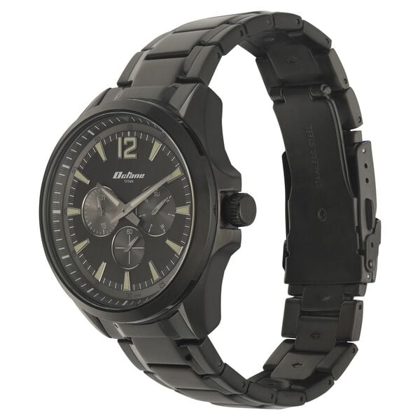 Titan Quartz Multifunction Watch for Men Silver Dial with Stainless Steel Strap