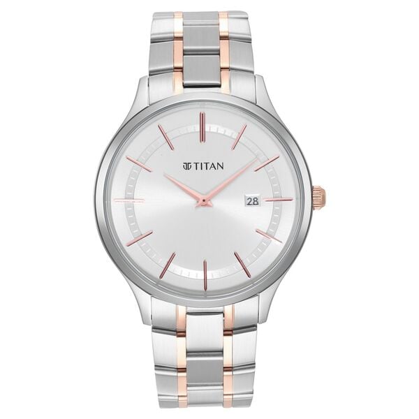 Titan Classique Slimline Silver Dial Analog with Date Watch for Men