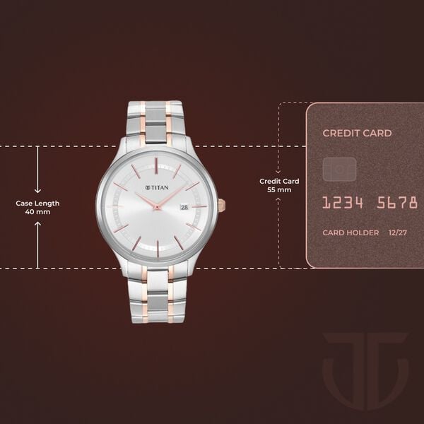 Titan Classique Slimline Silver Dial Analog with Date Watch for Men
