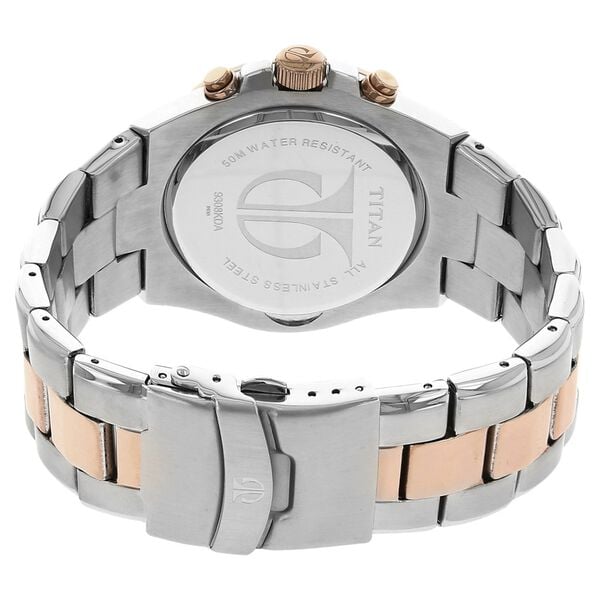 Titan Rose Gold Dial Chronograph Watch for Men