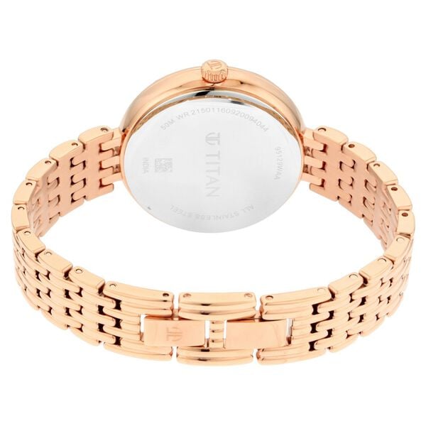 Titan Animalia Quartz Analog Watch for Women with Rose Gold Colour Stainless Steel Strap
