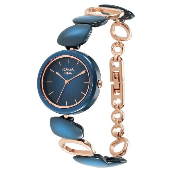 Titan Raga Ceramics Blue Dial Analog Watch for Women