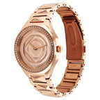 Titan Quartz Analog Watch with Rose Gold Colour Strap for Women