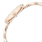Titan Aura Quartz Analog White Mother of Pearl Dial Watch for Women with Rose Gold Stainless Steel Strap