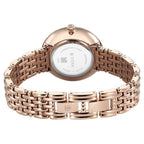 Titan Aura Quartz Analog White Mother of Pearl Dial Watch for Women with Rose Gold Stainless Steel Strap