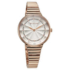 Titan Aura Quartz Analog Silver Dial Watch for Women with Rose Gold Stainless Steel Strap