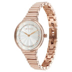 Titan Aura Quartz Analog Silver Dial Watch for Women with Rose Gold Stainless Steel Strap
