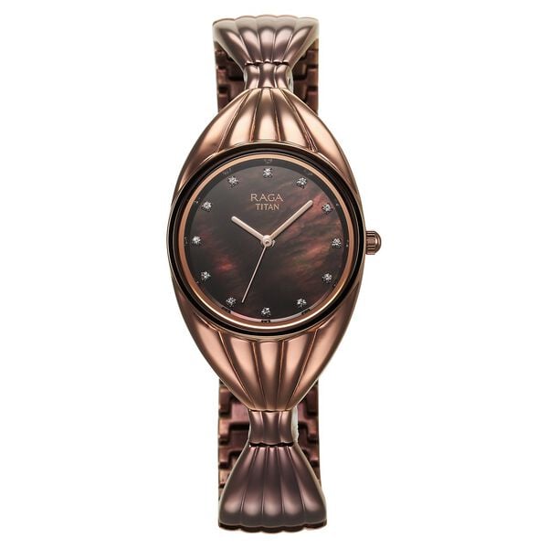 Titan Raga Memoirs Quartz Analog Mother of Pearl Dial Watch for Women with Metal Strap