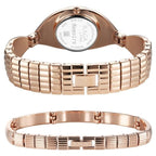 Titan Raga Memoirs Quartz Analog Rose Gold Dial Watch for Women with Metal Strap