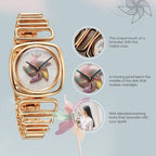 Titan Raga Memoirs Memoirs Pinwheel Quartz Analog Mother of Pearl Dial Watch for Women with Metal Strap
