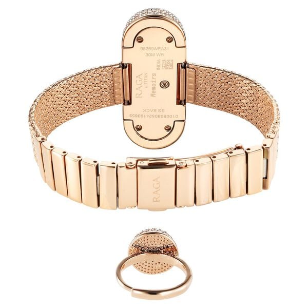 Titan Raga Memoirs Quartz Analog Mother of Pearl Dial Watch for Women with Metal Strap