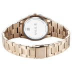 Titan Workday Wonders Quartz Analog with Date Mother of Pearl Dial Watch for Women with Rose Gold Stainless Steel Strap