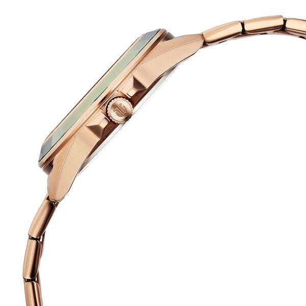 Titan Glamour Quartz Multifunction Green Dial Rose Gold Stainless Steel Strap Watch for Women