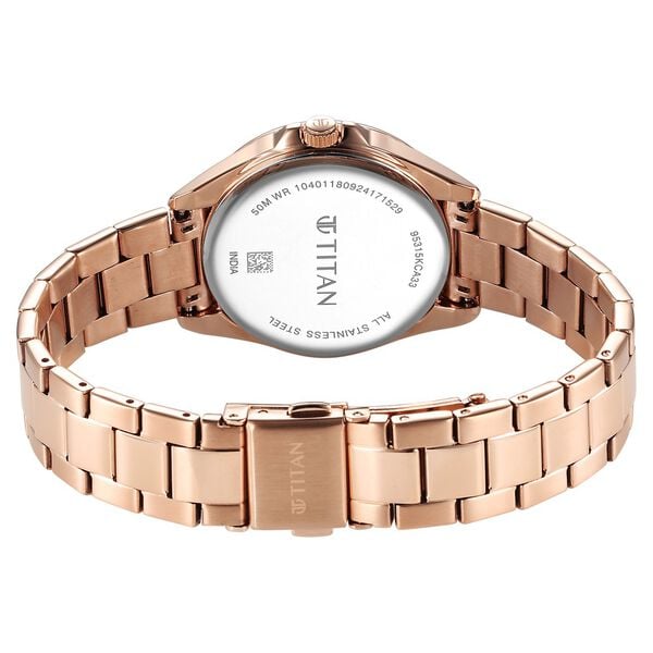 Titan Purple Ceramics Quartz Analog Watch for Women with Mother of Pearl Dial