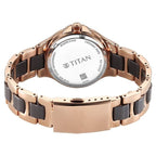 Titan Glamour Quartz Multifunction Grey Dial Two Toned Steel and Ceramic Strap Watch for Women