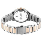 Titan Glamour Quartz Analog with Date Silver Dial Two Toned Stainless Steel Strap Watch for Women