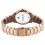Titan Glamour Quartz Analog with Date Silver Dial Rose Gold Stainless Steel Strap Watch for Women