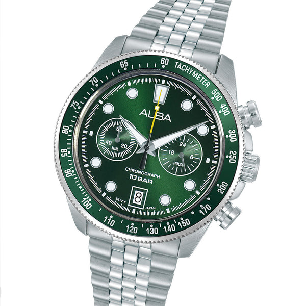 A4B029X1 Deep Green Diver-Style Chronograph Watch