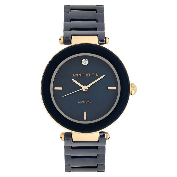 Anne Klein Quartz Analog Blue Dial Ceramic Strap Watch for Women