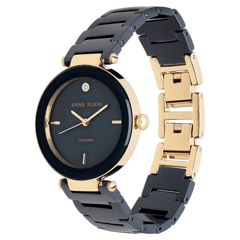 Anne Klein Quartz Analog Blue Dial Ceramic Strap Watch for Women